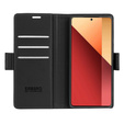 Pouzdro pro Xiaomi Redmi Note 13 Pro 4G / Xiaomi Redmi Note 14S / Xiaomi Poco M6 Pro 4G, ERBORD Glossy Litchi, flipová peněženka, černé