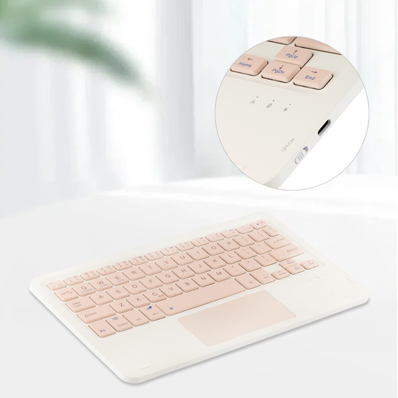 Pouzdro s klávesnicí Bluetooth a touchpadem pro Lenovo Tab K11 Plus - růžové
