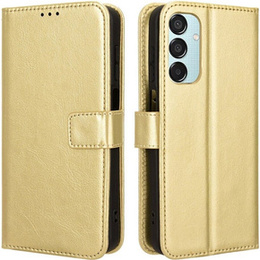 Klopové pouzdro pro Samsung Galaxy M15 5G, Crazy Horse Wallet, zlaté