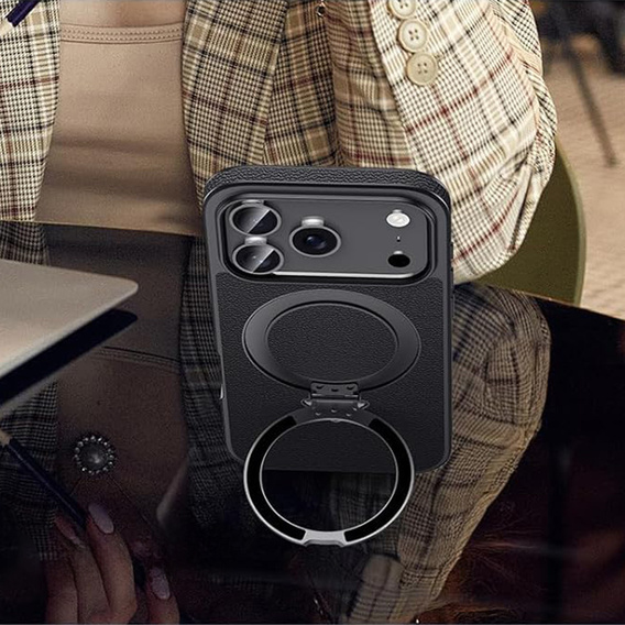 Kožené pouzdro s podstavcem MagSafe pro iPhone 17 Pro Max