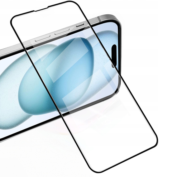 2x tvrzené sklo pro iPhone 15, ERBORD 3D pro celý displej