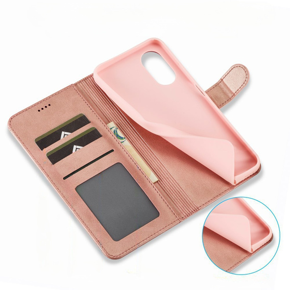 Klopové pouzdro pro Oppo A17, LC.IMEEKE, růžové rose gold