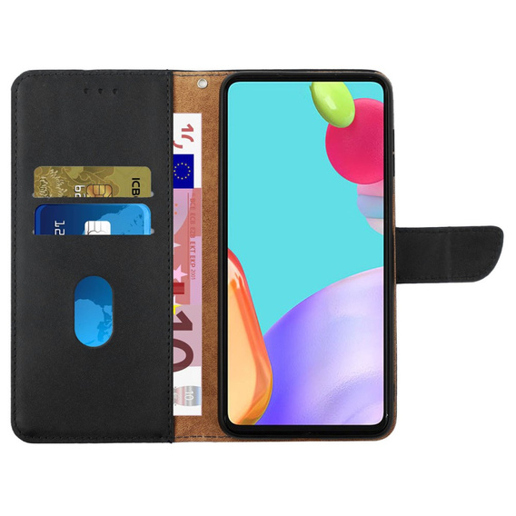 Flipové pouzdro Split Leather Wallet pro Realme C67, Split Leather Wallet, černé