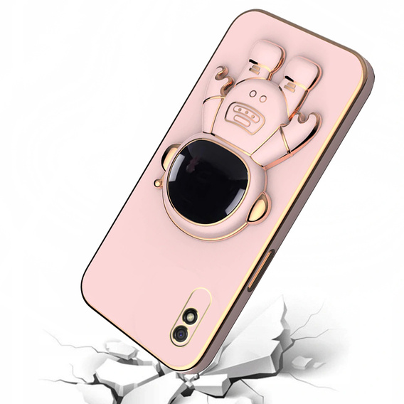 Pouzdro pro Xiaomi Redmi 9A, Astronaut, růžové rose gold