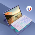 Pouzdro s podsvícenou bluetooth klávesnicí pro iPad 10.9 2022 (10 gen.), fialové