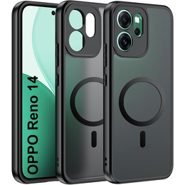 Matné pouzdro pro Oppo Reno 14, pro MagSafe, průsvitné černé