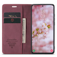 Pouzdro CASEME pro Samsung Galaxy S22+ Plus 5G, Leather Wallet Case, červené