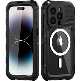 Vodotěsné pouzdro IP68 pro iPhone 14 Pro, SHELLBOX MagSafe, černé