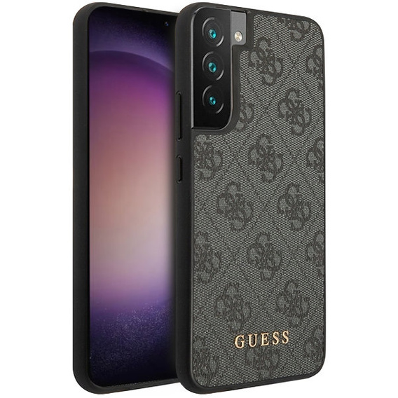 Pouzdro GUESS pro Samsung Galaxy S23 4G Metal Gold Logo, šedé