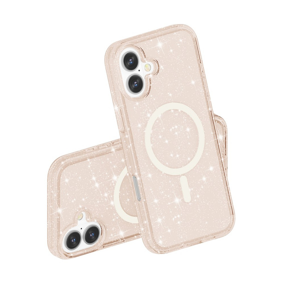 Pouzdro pro iPhone 17, pro MagSafe, třpytivé, průsvitně zlaté