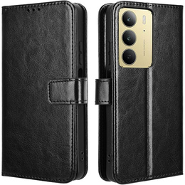 Klopové pouzdro pro Realme 14X / Realme C75, Crazy Horse Wallet, černé