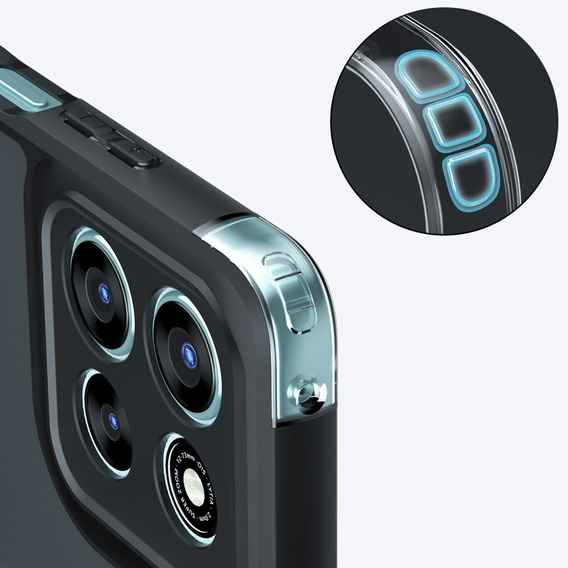 Pouzdro pro Xiaomi Redmi 15 5G / 4G, s ochranou fotoaparátu, průhledné s černými boky