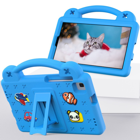 Dětské pouzdro pro Samsung Galaxy Tab A7 Lite 8.7 T220/T225, Cute Patterns, se stojánkem, modré