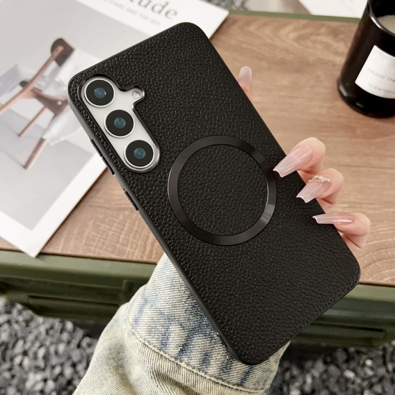 Pouzdro pro Samsung Galaxy A56 5G, Leather Hybrid MagSafe, černé
