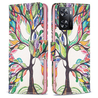 Klopové pouzdro pro OPPO A57 / A57s, Wallet, tree of life, bílé