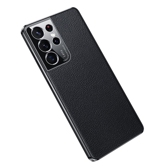 Pouzdro pro Samsung Galaxy S23 Ultra, Cowhide Leather, černé