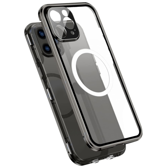 Magnetické pouzdro Dual Glass MagSafe pro iPhone 14 Pro, černé