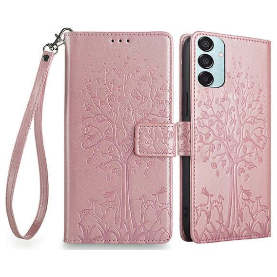 Klopové pouzdro pro Samsung Galaxy M15 5G, Tree, růžové