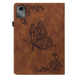 Pouzdro pro Lenovo Tab M11, Butterfly, hnědé