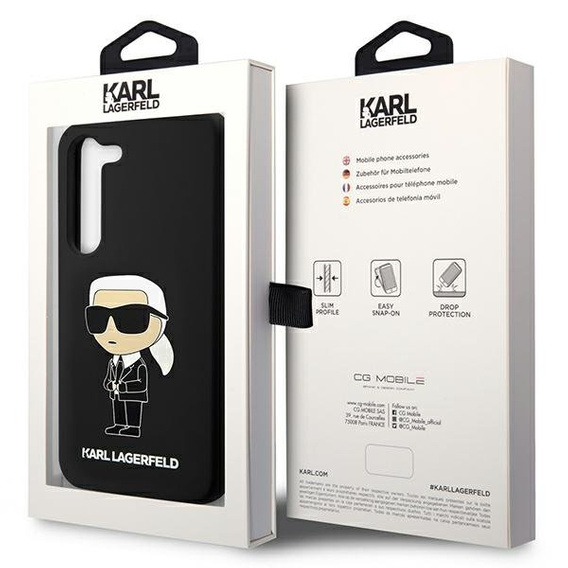 Pouzdro Karl Lagerfeld pro Samsung Galaxy S23, Silicone Ikonik, černé