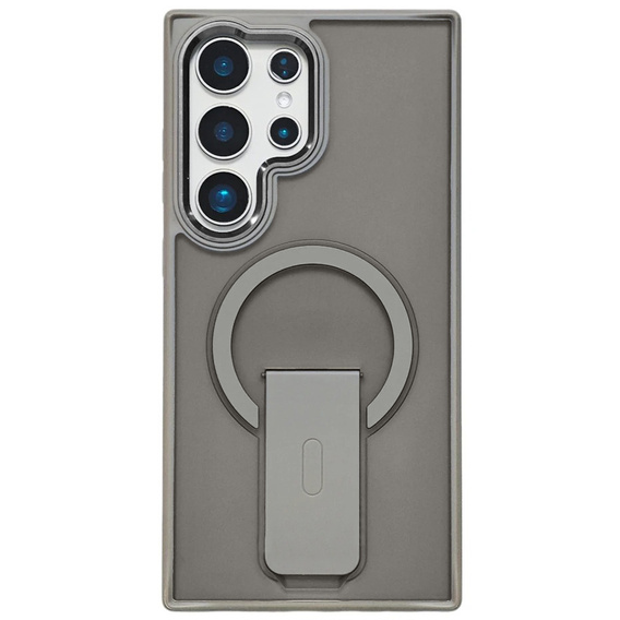Pouzdro pro Samsung Galaxy S25 Ultra, Kickstand Matt Case, pro MagSafe, šedé + sklo na displej