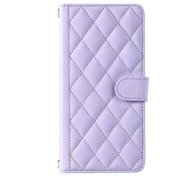 Pouzdro s klopou pro Motorola Moto G24 / G24 Power / G04, Rhombus Crossbody Leather, fialové