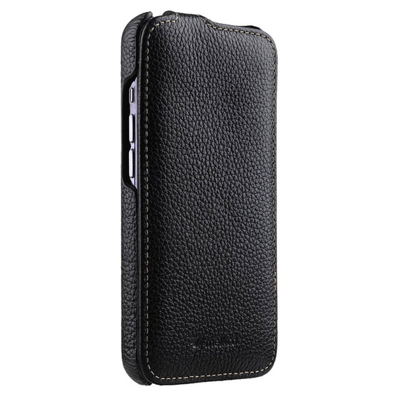 MELKCO flipové pouzdro pro iPhone 15 Pro, kožené, flipové, černé