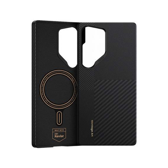 Pouzdro BENKS Kevlar pro Samsung Galaxy S25 Ultra, pro MagSafe, Carbon Fiber, černé