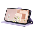 Pouzdro s klopou pro iPhone 16 Pro, Rhombus Crossbody Leather, fialové