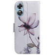 Klopové pouzdro pro Oppo A17, Wallet, kwiat, bílé