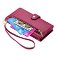 Klopové pouzdro pro Oppo Reno 13F 5G, Wallet Zipper Pocket, červené