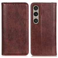 Flipové pouzdro pro Sony Xperia 1 VI, Split Leather, hnědé