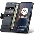 Pouzdro pro Motorola Edge 60 / 60 Fusion, ERBORD Glossy Litchi, flipová peněženka, černé