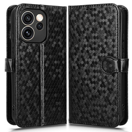 Pouzdro s klopou Wallet Rhombus pro Oppo Reno 15 FS, černé