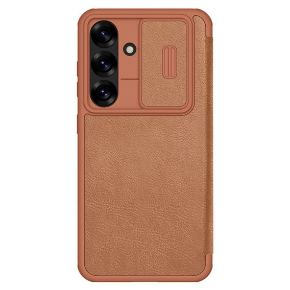 Flipové pouzdro NILLKIN pro Samsung Galaxy A56, CamShield Qin Pro, kůže, hnědé