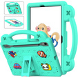 Dětské pouzdro pro Samsung Galaxy Tab S7/S8/S9, Cute Patterns, se stojánkem, zelené