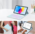 Pouzdro s podsvícenou bluetooth klávesnicí pro iPad 10.9 2022 (10 gen.), modré
