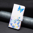 Klopové pouzdro pro Samsung Galaxy A55 5G, Wallet, Butterfly & Flowers, bílé