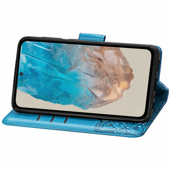 Klopové pouzdro pro Samsung Galaxy M35, Butterfly, modré