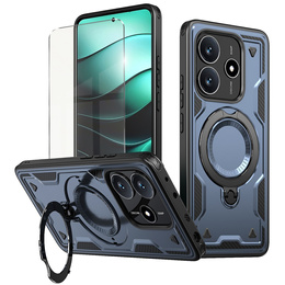 Pouzdro pro Xiaomi Redmi Note 14 5G, Military MagSafe, modré + 9H sklo