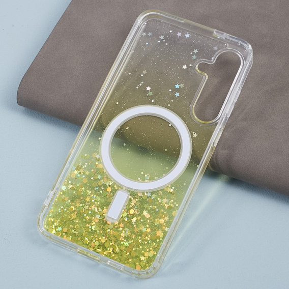 Pouzdro pro Samsung Galaxy S24, Glittery, pro MagSafe, žluté