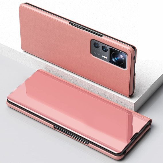 Pouzdro pro Xiaomi 12T / 12T Pro, Clear View, růžové rose gold