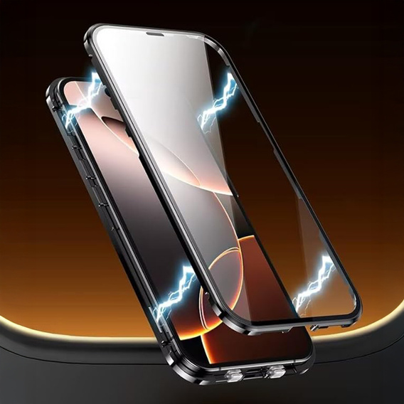 Magnetické pouzdro Dual Glass MagSafe pro iPhone 15, černé