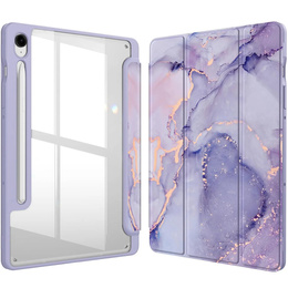 Pouzdro pro Samsung Galaxy Tab S9 FE / S10 FE, Smartcase Hybrid, se slotem na stylus, Marble fialové