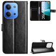 Klopové pouzdro pro Xiaomi Redmi 15C 4G/LTE, Crazy Horse Wallet, černé