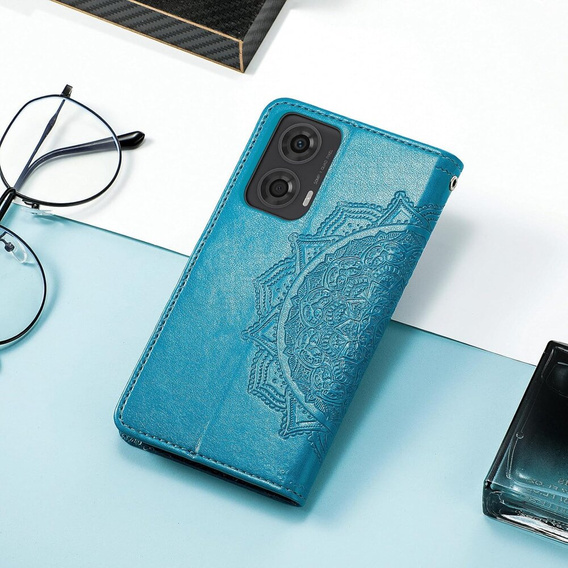 Klopové pouzdro pro Motorola Moto E14, Mandala, modré