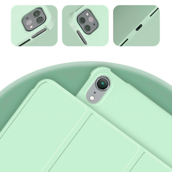 Pouzdro pro iPad 10.9 2022 10 Gen, Smart Pencil, se slotem na stylus, zelené