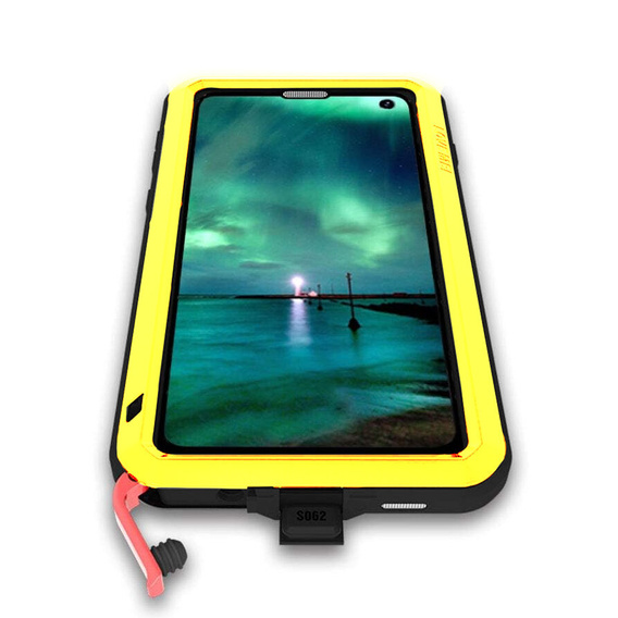 Pouzdro Love Mei pro Samsung Galaxy S10+ Plus, armored with glass, žluté