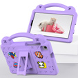 Dětské pouzdro pro Samsung Galaxy Tab A7 Lite 8.7 T220/T225, Cute Patterns, se stojánkem, fialové