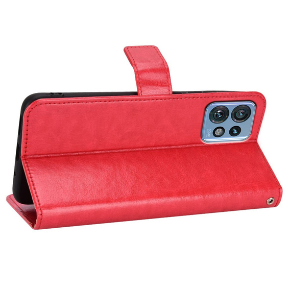 Klopové pouzdro pro Motorola Edge 40 Pro, Wallet, červené